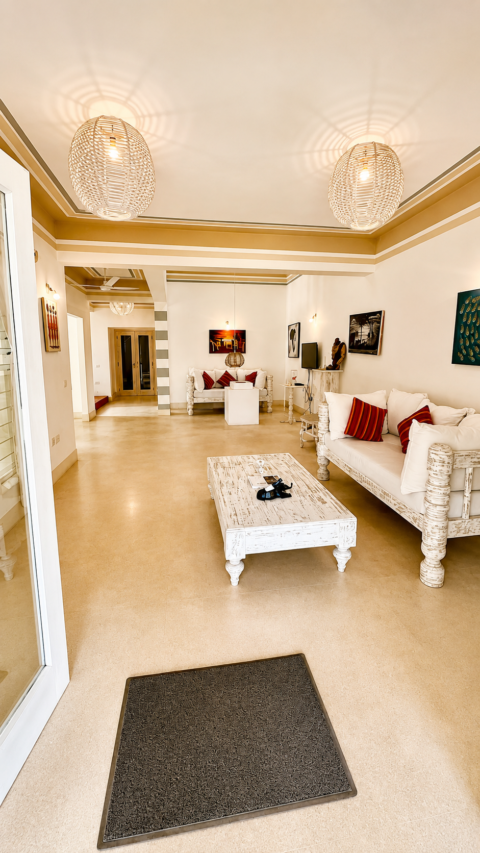 Living area inside Villa Juliana